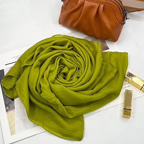 woogwin Women's Scarf Lady Light Soft Fashion Solid Shawl Wraps - color: Armygreen