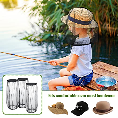18 Pcs Mosquito Head Net Black Mosquito Mesh Net Face Neck Fly Netting Hood Protecting Net Cover Wearable Mosquito Face Net for Bugs Insect Mosquito Net Hat for Outdoor Hiking Camping Walking