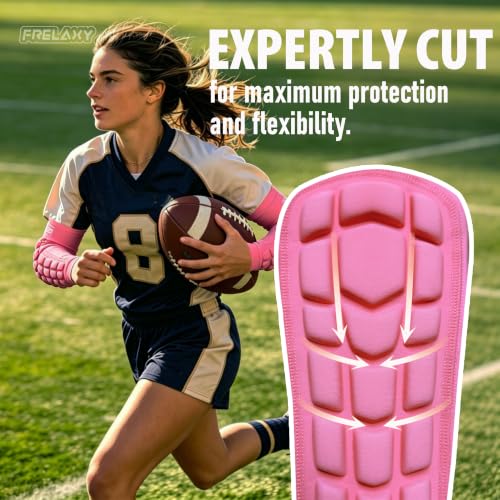 Frelaxy Elbow Pads, Padded Arm Sleeves for Volleyball and Football, 2 Pack - color: Pink, size: X-Large