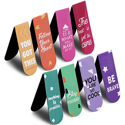 Inspirational Quotes Magnetic Bookmarks Encouraging Bookmarks Clips Magnet Page Markers Positive Magnetic Page Bookmark for Students Teachers School Home Office Supplies(30 Pcs)