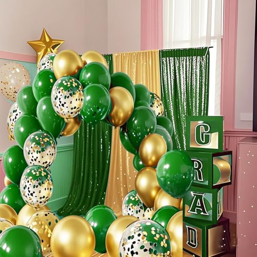 Graduation Party Decorations Green Gold 2026/Green Gold Graduation Decorations/Green Gold Balloons/St. Patrick’s Day/Birthday Decor
