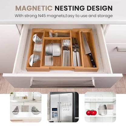 Magnetic Measuring Cups and Spoons Set-Heavy Duty 304 Stainless Steel | Double Measurement Markings,BPA-Free,Set of 16 with Leveler for Measuring Dry and Liquid Ingredients(Khaki) - color: Khaki
