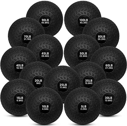 French Fitness PVC Slam Ball, Iron Sand-Filled, No Bounce, PVC Shell, 5-100 lbs, for Cross Training, MMA, Conditioning & Athletic Workouts