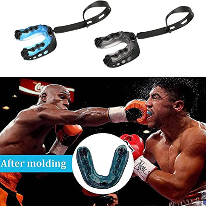 4Pack Football Mouth Guard Professional Youth Mouth Guard with Strap Soft Sports Mouthguard for Boxing Adult Shock Doctor Mouthpiece for Braces