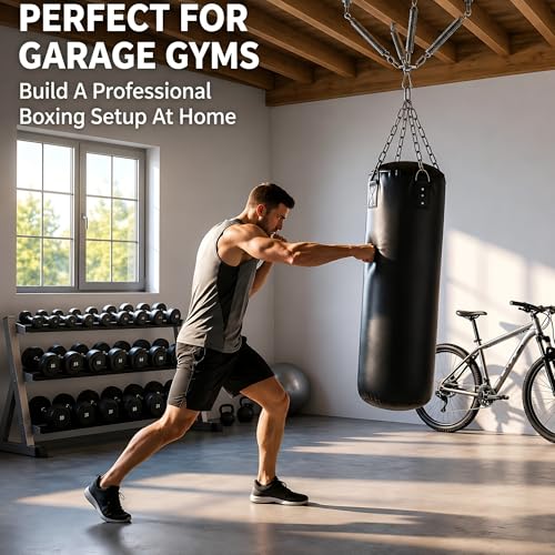 Heavy Bag Hanger, 304 Stainless Steel Punching Bag Ceiling Mount with 4 Springs, Vibration & Noise Dampening Design - color: Hanger with Spring for Wood Beam