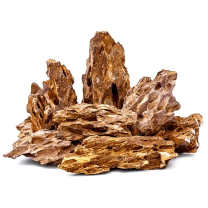6.1-8.1 Inches Natural Dragon Stone, 6 PCS Large Aquarium Rocks for Aquascaping, Terrariums, Reptile Tanks & Aquarium Décor - size: 6.1-8.1 in