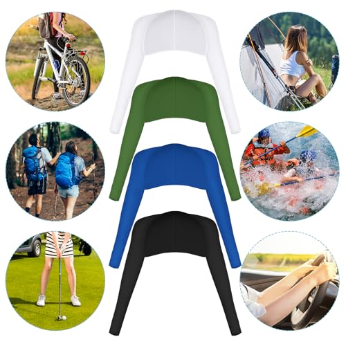 Yookat 4 Pieces Cooling Shawl Golf Cooling Shawl Arm Sleeve Sun Protection Golf Shrug for Women Men Outdoor Sports - color: Black, White, Green, Blue