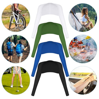 Yookat 4 Pieces Cooling Shawl Golf Cooling Shawl Arm Sleeve Sun Protection Golf Shrug for Women Men Outdoor Sports - color: Black, White, Green, Blue