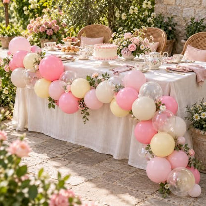 Pink and Yellow Balloons, 12 Inch Pastel Balloon for Bridal Baby Shower - color: Pink Yellow