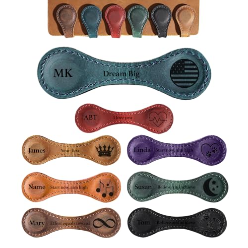 Leather Magnetic Bookmark, Personalized Leather Bookmark, Custom Engraved Bookmarks, Handmade Reader Gift For Him Or Her