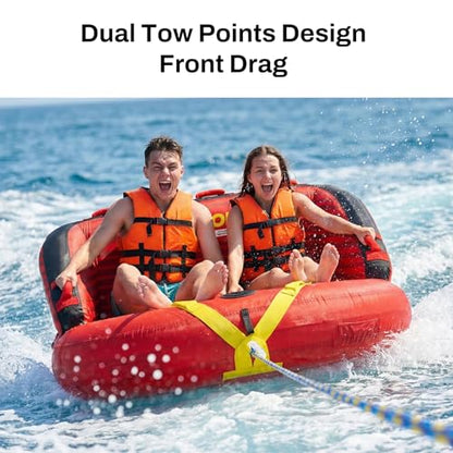 PEAKFLOW Towable Tube,Boat Tube,1-3 Person,Tubes for Boating,PVC Liner and Full Nylon Cover,Lake & Ocean Fun - size: ‎2 Rider Passione