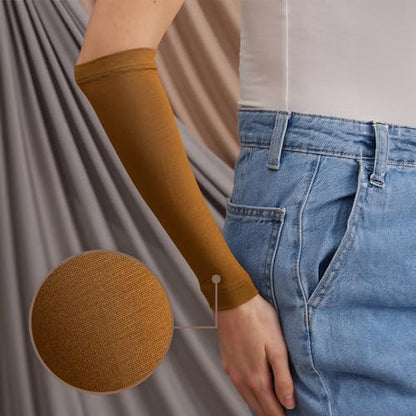 Modest Arm Cover | Jersey Arm Cover | Modest Sleeve Covering for Muslim Women - color: Bronze