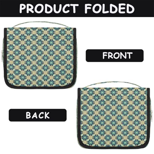 Islamic Ethnic Theme Traveling Toiletry Bag for Women Men Portability Hanging Makeup Bag Shaving Bag for Travel Toiletries Cosmetics Organizer