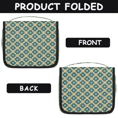Islamic Ethnic Theme Traveling Toiletry Bag for Women Men Portability Hanging Makeup Bag Shaving Bag for Travel Toiletries Cosmetics Organizer