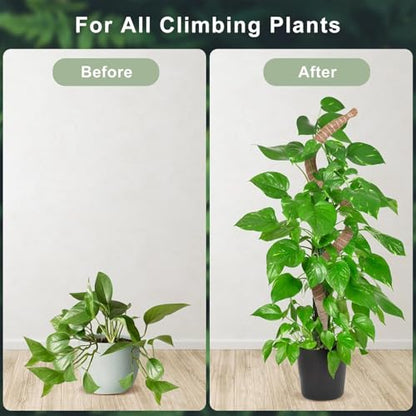 35 Inch Moss Pole for Plants, Bendable Moss Pole for Plants Monstera, Tall Moss Poles for Climbing Plants Indoor, LargeSupport, Garden Trellis Stick Stakes - size: 35 Inch