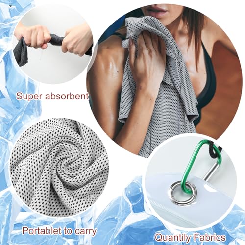 Honoson 20 Packs Cooling Towel Ice Towel Microfiber Sports Towel Breathable Chilly Towel with Bag Wet Towel for Neck Men Women Stay Cool Yoga Gym Golf Workout Travel Camping Beach Accessories - size: 16 x 43 inch