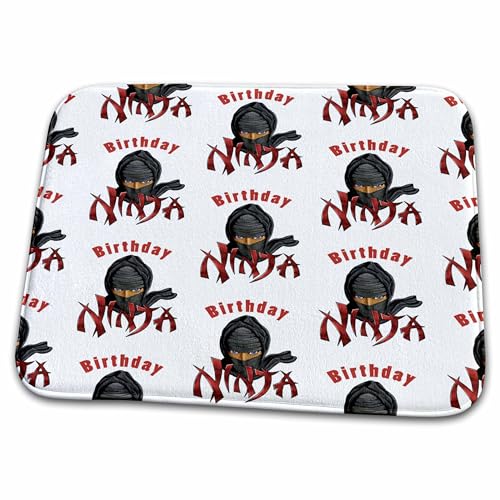 3dRose Bathroom Bath Rug Mat - A Funny Birthday Ninja for Kids who Love Ninjas and Martial Arts. Creative Studios – Funny Birthdays