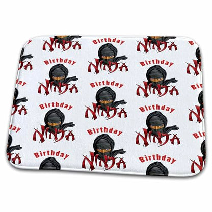 3dRose Bathroom Bath Rug Mat - A Funny Birthday Ninja for Kids who Love Ninjas and Martial Arts. Creative Studios – Funny Birthdays