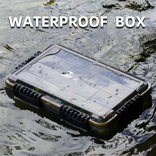 RUNCL Fishing Tackle Box, Waterproof Tray for Jigs Lures, Thicker Floating Tackle Utility Box with Adjustable Dividers, 3600/3700/Large 3700 Size - color: 3600+Deep 3700