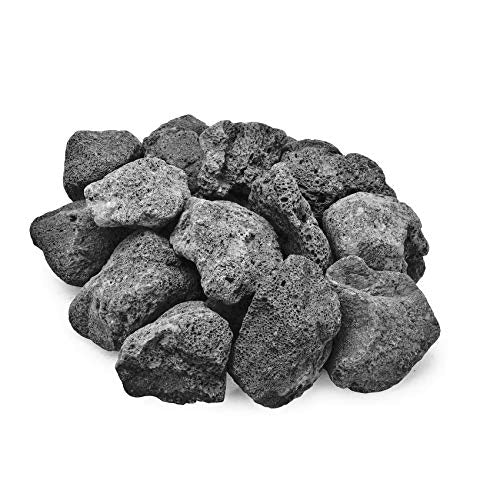 Skyflame Large 3"-5" Lava Rocks for Fire Pit, Fire Table, Fireplace | 10LB, Black, Natural Stones, Indoor and Outdoor Use, Garden Landscaping Decoration, Cultivation of Potted Plants - color: Black, size: 3"-5"