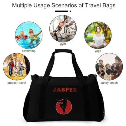 Custom Name Taekwondo Karate Duffle Bag for kids Boy Girls,Personalized Martial Arts Gear Bag,Water-Resistant Sparring Equipment - color: Taekwondo Karate-09