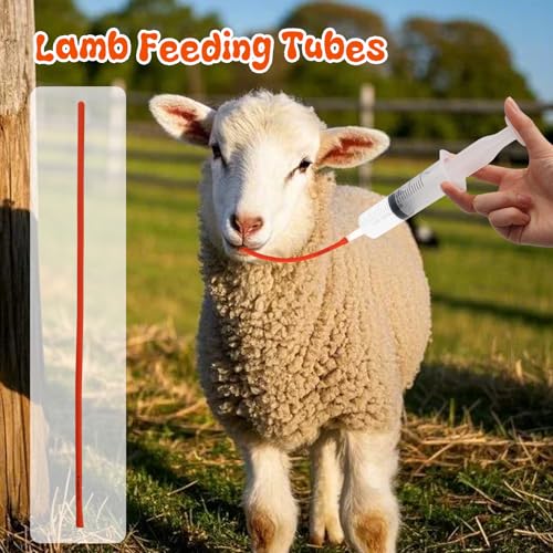 10 Pieces Lamb Feeding Tubes, Red Flexible Rubber Replacement Tubing Supplies for Lamb,Sheep,Piglet,Rabbit,Puppy Feeding (16 Inch x 16FR) (10 Pack, 18 FR) - color: 10 Pack, size: 18 FR