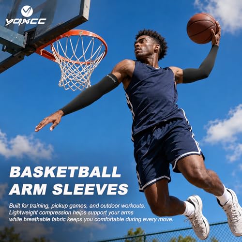 YQXCC 6 Pairs Arm Sleeves UV Sun Protection Sport Compression for Men Women - color: 6 Pairs Black