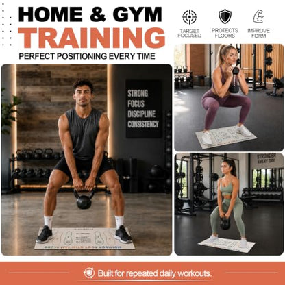 Squat Mat with Foot Position,Non-Slip Workout Mat for Squat & Leg Exercises - color: Beige