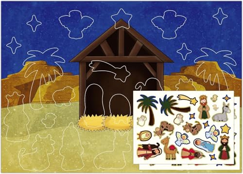 WhatSign Nativity Advent Calendar for Kids - Christmas Advent Calendar 2025 Religious Countdown Calendar Jesus Christian Nativity Scene Decor for Boys Girls - color: Retro