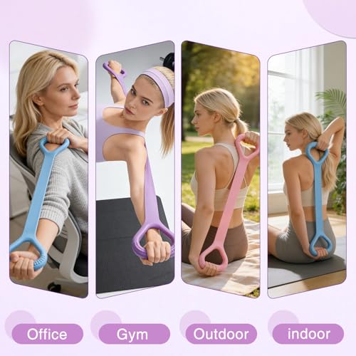 3PCS Figure 8 Resistance Band, Elastic Rope Stretch Fitness Band, Arm Back Shoulder Exercise Bands, Yoga Gym Fitness Pulling Rope