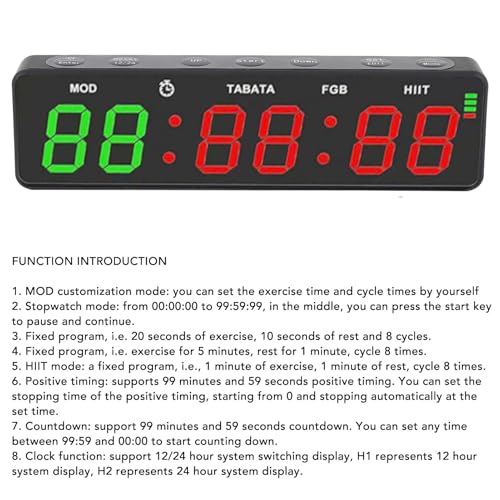 LICAEVEY Gym Timer Clock, Magnetic Rechargeable Interval Timer with Stopwatch, Portable Workout for Home Gym, Boxing, Fitness Training