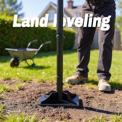 Steel Tamper Tool with 48 inch Handle, 10''x10'' Gardening Hand Tools for Leveling Ground Installing Pavers Driveway, Garden, Yard and Repairing Blacktop