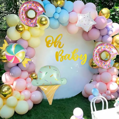 Pastel Balloons, Multicolor Macaron Balloons Colorful Latex Party Balloon, Baby Pink Blue Purple Yellow and Teal Rainbow Confetti Balloon for Kids Pastel Birthday Easter Party Baby Shower Wedding - color: Pastel