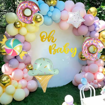 Pastel Balloons, Multicolor Macaron Balloons Colorful Latex Party Balloon, Baby Pink Blue Purple Yellow and Teal Rainbow Confetti Balloon for Kids Pastel Birthday Easter Party Baby Shower Wedding - color: Pastel