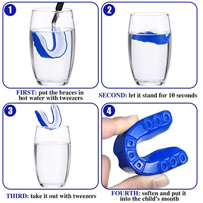 Sport Mouth Guards Gum Teeth Armor Game Guard for Boxing Basketball Football Hockey Karate Basketball Rugby Match - color: Blue, White