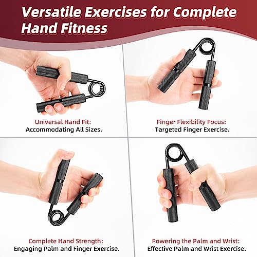 Hand Grip Strengthener Set, 6-Pack 50LB to 300LB Hand Grips Finger Strengthener, Heavy-Duty Grip Strength Trainer with Protective Foam for Forearm Exercise, Hand Gripper, Hand Therapy, Ideal for Home Gym and Muscle Building