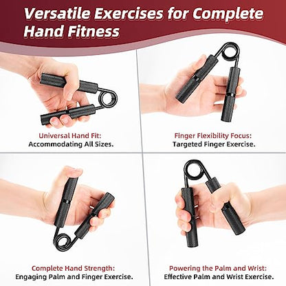 Hand Grip Strengthener Set, 6-Pack 50LB to 300LB Hand Grips Finger Strengthener, Heavy-Duty Grip Strength Trainer with Protective Foam for Forearm Exercise, Hand Gripper, Hand Therapy, Ideal for Home Gym and Muscle Building
