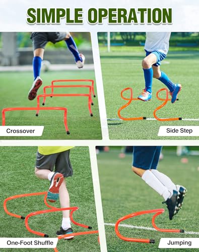 20 PCS Agility Hurdles, 6" 9" 12.6" Speed Training Equipment for Kids & Athletes, Plyometric Hurdles for Soccer, Football, Basketball, Baseball, Indoor Outdoor Sports