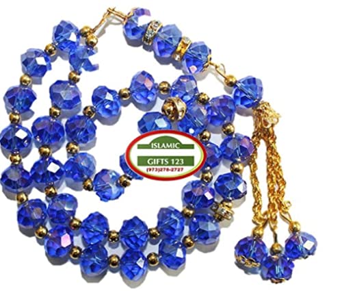 6 Pack Tasbih Prayer 33ct Worry Beads Misbaha Islamic Gift Ramadan Gift Eid Gift Allah Rosary Bulk Islamic Crystal Prayer Beads(6)
