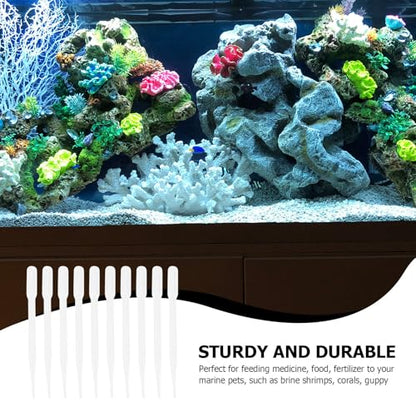 GALPADA 10pcs Plastic Syringe Feeding Tubes 3ml Manual Liquid Feeder for Coral Shrimp Fish Aquarium Accessories