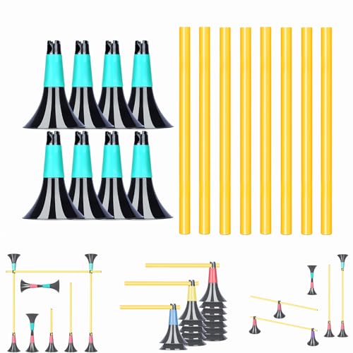 Basketball Training Cones and Agility Poles Set | 8pcs Cones with Anti-Slip Silicone Sleeve & 8pcs 19.7" Poles, for Basketball & Soccer Dribbling Training & Agility Training - color: Green