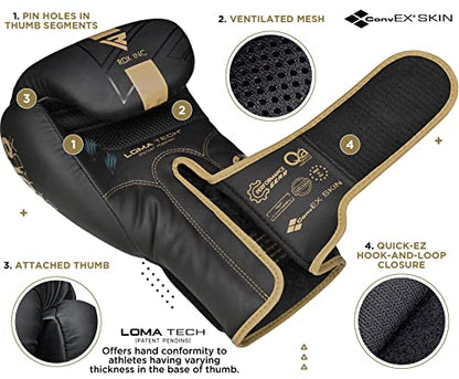 RDX Kids Unfilled Punching Bag Set 2FT, Non Tear Maya Hide Leather Kara Junior Hanging Bag for Kickboxing MMA Muay Thai Taekwondo Karate BJJ Strength Training, Home Gym Equipment - color: GOLDEN