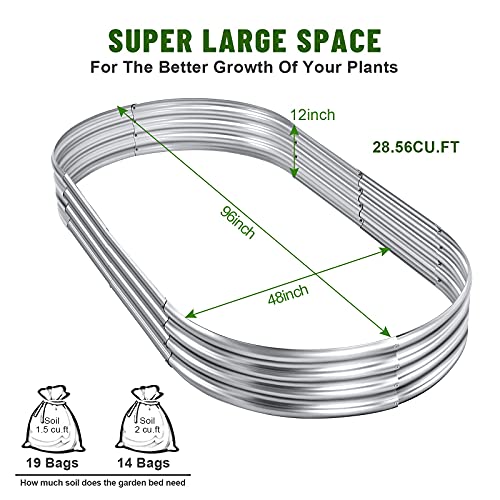 Land Guard 2Pcs Galvanized Steel Raised Garden Bed,8 x 4 x 1 ft Large Metal Raised Planter Beds, Aluminum Raised Garden Bed for Vegetables, 8 x 4 x 1ft(2pcs) - color: 1-silver, size: 8×4×1ft(2pcs）