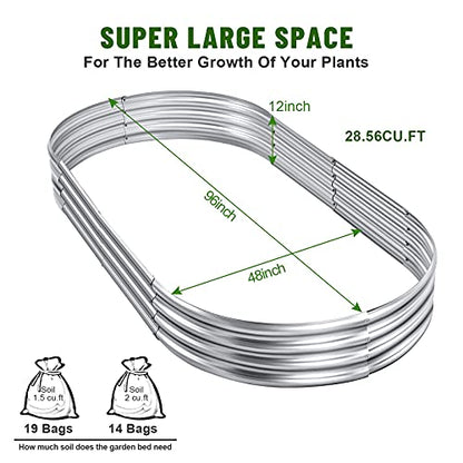 Land Guard 2Pcs Galvanized Steel Raised Garden Bed,8 x 4 x 1 ft Large Metal Raised Planter Beds, Aluminum Raised Garden Bed for Vegetables, 8 x 4 x 1ft(2pcs) - color: 1-silver, size: 8×4×1ft(2pcs）