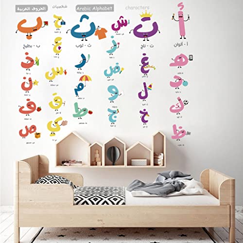 Arabic Alphabet Letters Wall Stickers Decals Alif Baa Taa Wall Decal Non Toxic Durable Decal