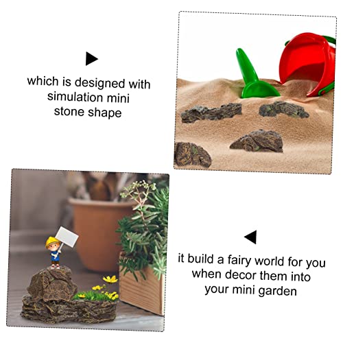 IMIKEYA 8 Pcs Stone Ornaments Gardening Potted Decoration Scenery Rock Decor Sandbox Figurine Sand Table Fake Rock Terrarium Pebbles Fish House for Stones Decor Frog Aquarium PVC