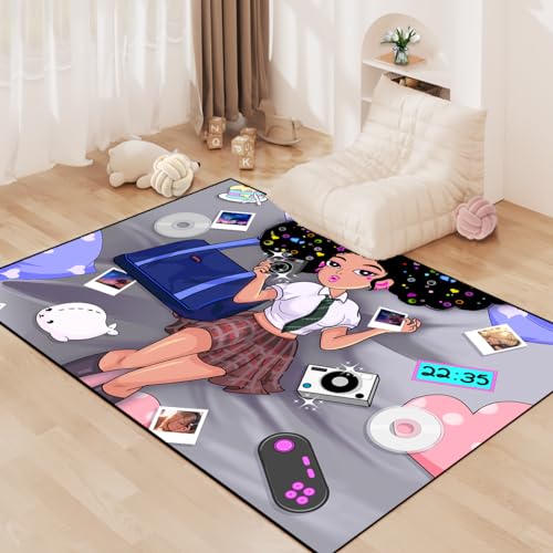 African Black Girl Rugs for Bedroom Living Room Pretty Black Girl Area Rug for Room Art Girls Fashion Small Sofa Floor Mats, 2'×3' - color: G33, size: 2' x 3' (Rectangular)