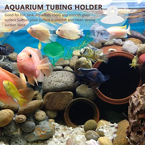 Hose Holder 25pcs Accessories Suckers Cup Fixing Air Rubber Professional Fish Holders Cups Clear Transparent for Clamps Hose Tank Aquarium Tube Holder Water Tubing Clip Clips