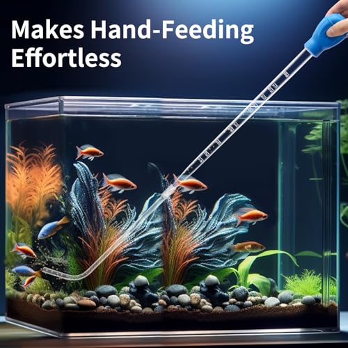 27.7IN Extra Long Turkey Baster for Aquarium Coral Fish Feeder,Blue | 50ml Plastic Turkey Baster Long Syringe, Siphon for Fish Tank Water Changer, Reef Coral Food Spot Feeder