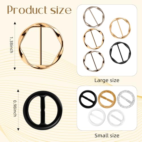 10 Pcs Scarf Ring and Slides for Scarves T Shirt Tie Clips for Women shirt clips for women clothing Shirt Waist Cincher Clips Tightener for Loose Tshirt Clothes Scarf Buckle